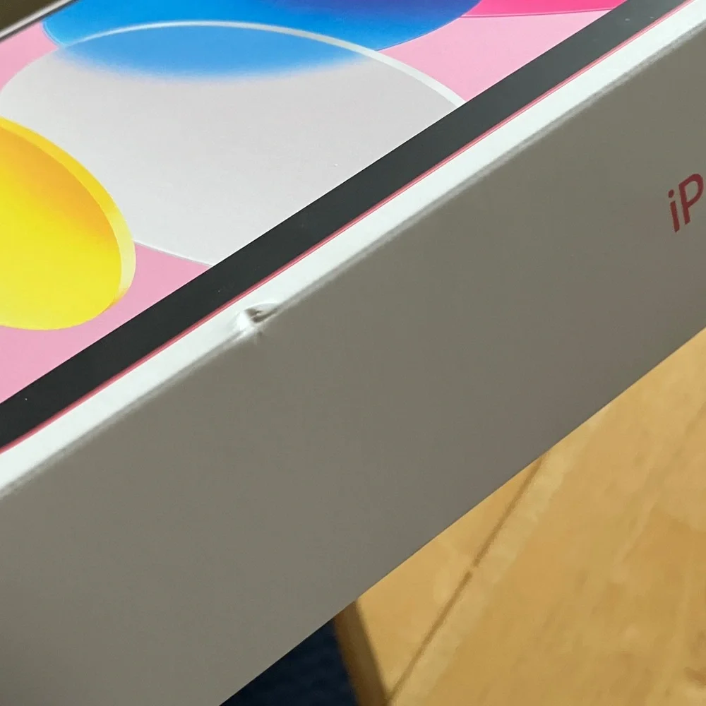 iPad box empty pink